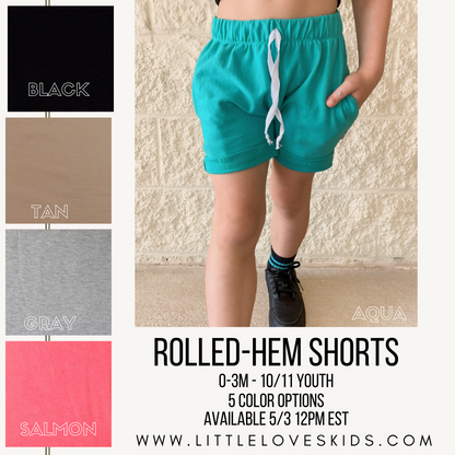 Rolled Hem Shorts (various colors)