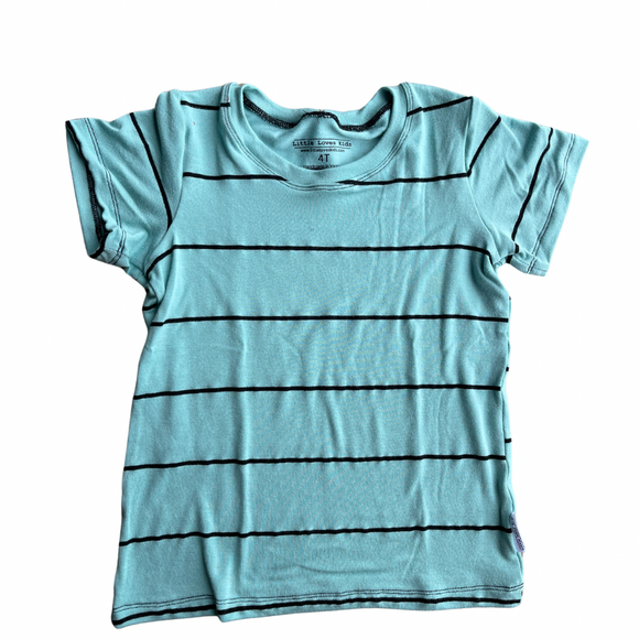 Blue and black stripe basic tee