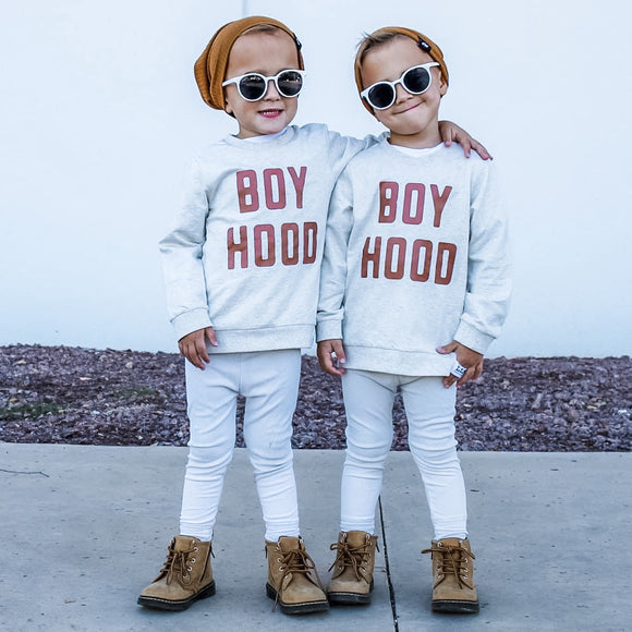 Boy Hood Crewneck (cream with brown)